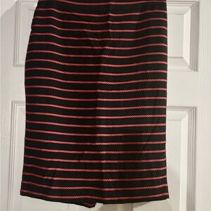 Black and Red Striped Women's Skirt